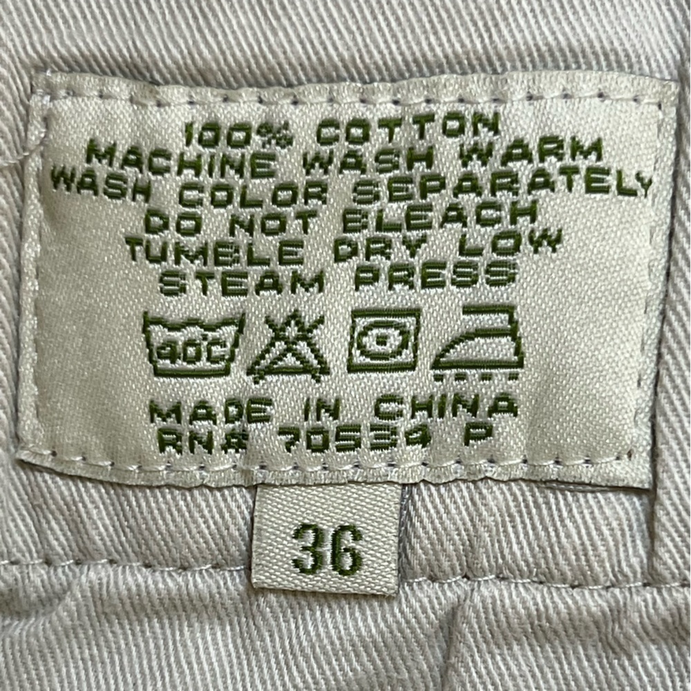 Orvis Men’s Heavyweight Cotton Textured Rugged Tan Pants With Leather Trim W36 … - Picture 9 of 10